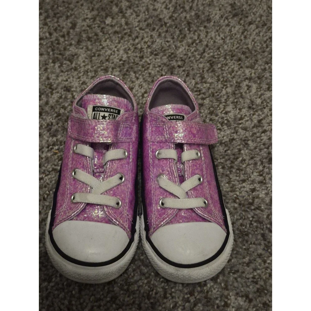 Converse Pink Glitter Sparkle Toddler Size 9 Skater Girly